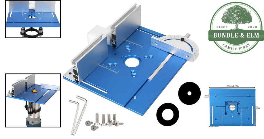 Portable Router Insert Plate with Smooth Surface for Enhanced Workpiece Sliding