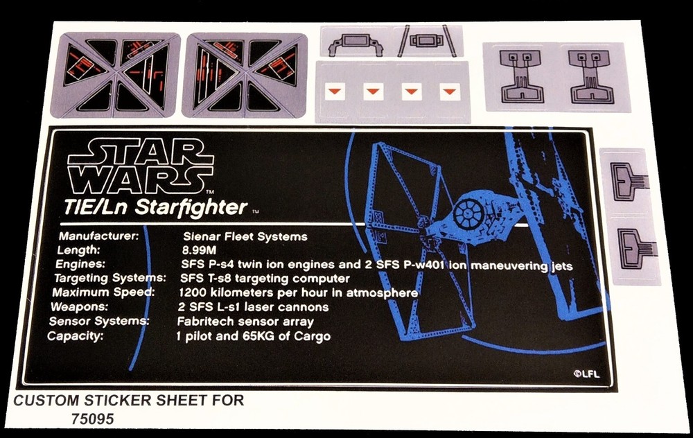 Custom Decal for 75095 Replacement Stickers