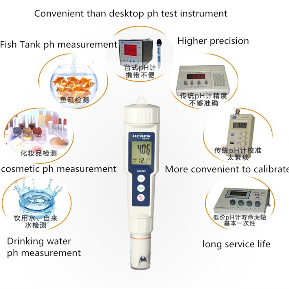 PH-100B accuracy 0.01 Digital Waterproof PH Meter Lab Test Pen w/ electrode