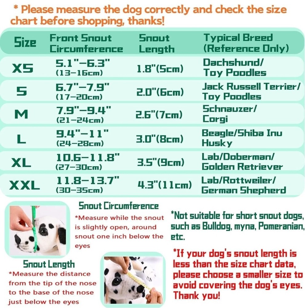 Dog Muzzle, Air Mesh Breathable Muzzle for Medium/Large Sized Dogs