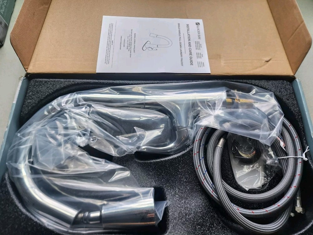 Glacier Bay Clare Single Handle Pull Down Laundry Utility Faucet in Chrome