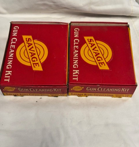 Savage Arms Gun Cleaning Kit Oil Tin RustVeto Gun Grease Solvent 3pk Vintage LOT
