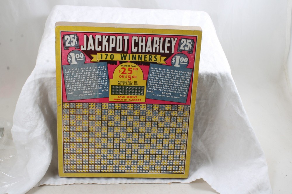 Jackpot Charley 1940's Wooden Punch Board Game