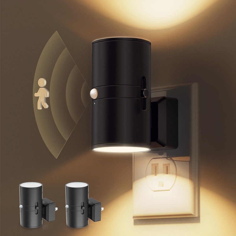 Motion Sensor Night Light Plug in, Motion Activated Night Light, 0-100LM Dimm...