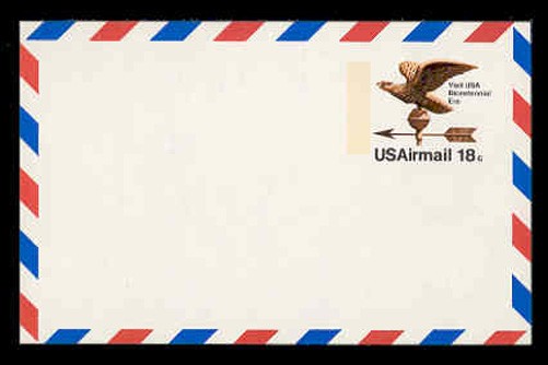 UXC15F - MINT AIRMAIL POSTAL CARD * FLUORESCENT