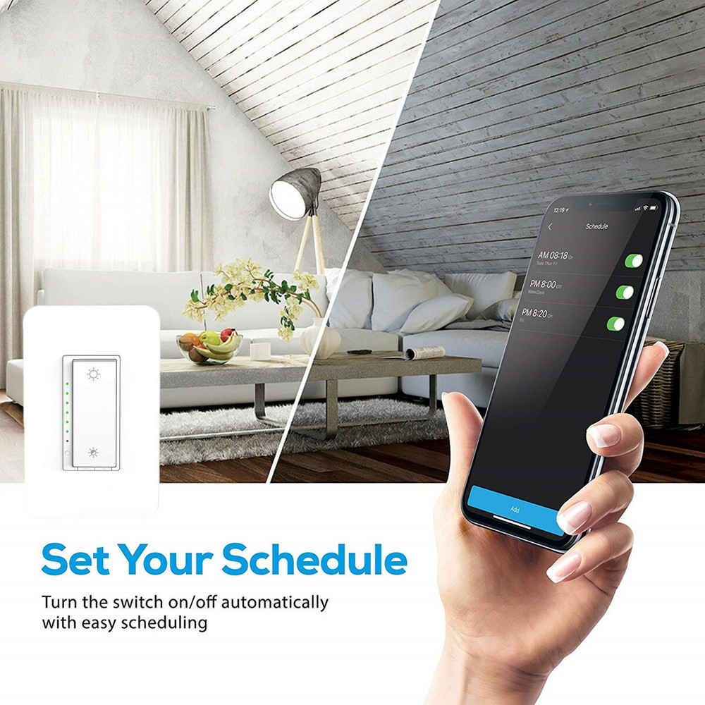 2X Smart Light Wi-fi Dimmer Switch Works with Amazon Alexa Google Home