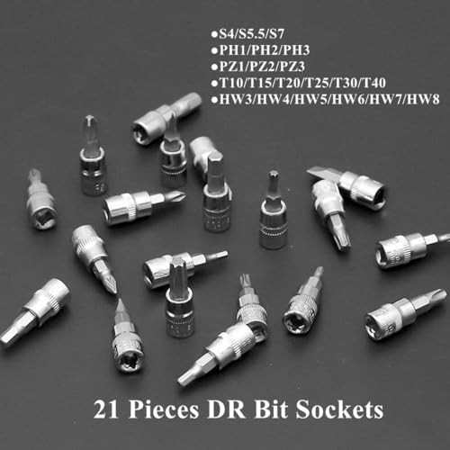 46-Piece 1/4-inch 45 Teeth Screwdriver Drive Socket & Bit Set Combination
