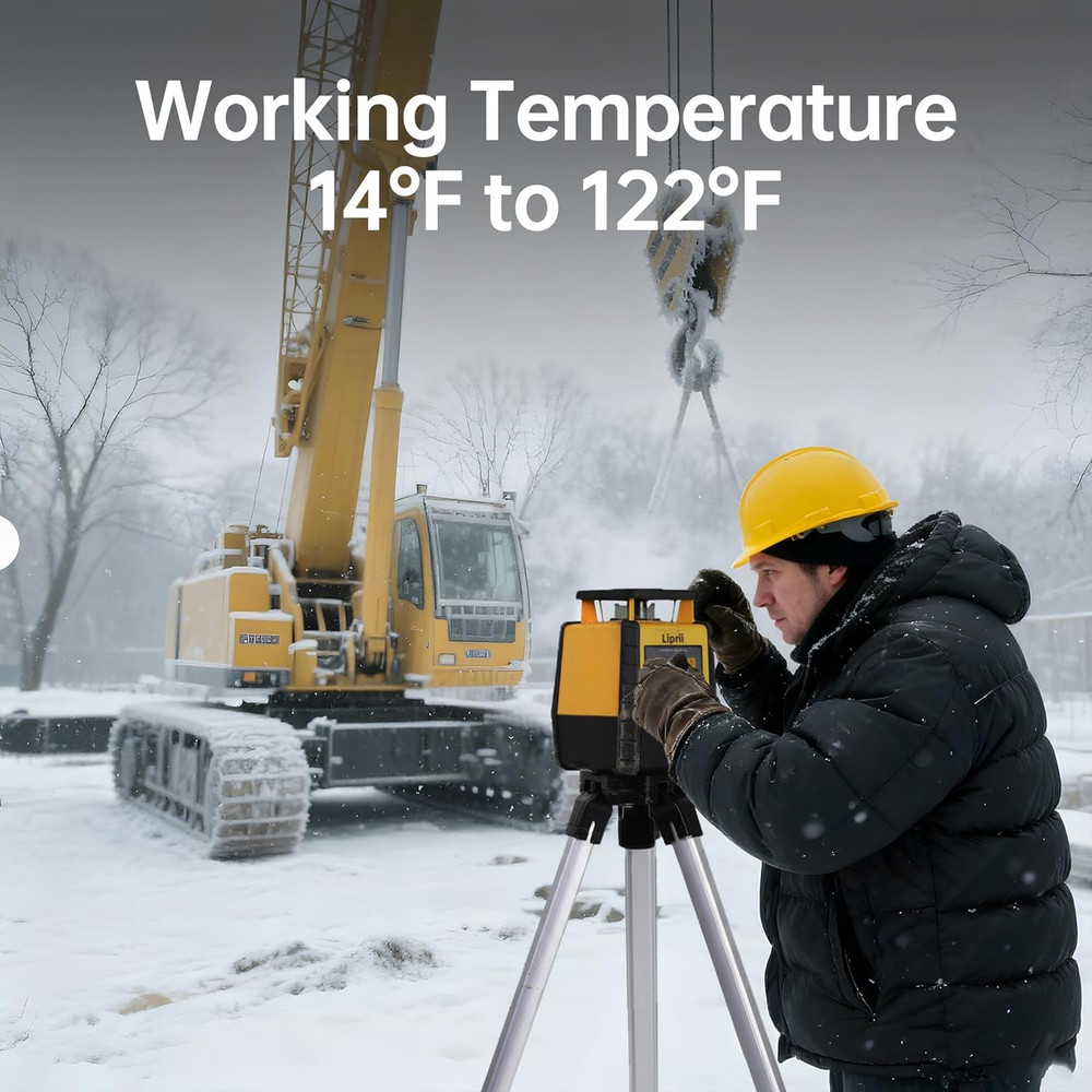 Precision Rotary Laser Level Kit with Tripod & Receiver for Builders