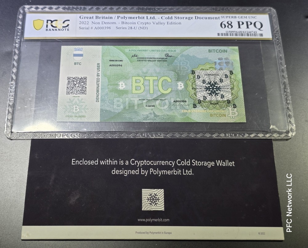 2022 Polymerbit Note Crypto Valley Note Unfunded PCGS 68 PPQ