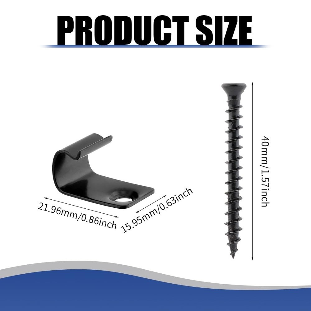 Hidden Deck Fasteners for Composite Decking | 100-Piece Set (50 Clips, Black