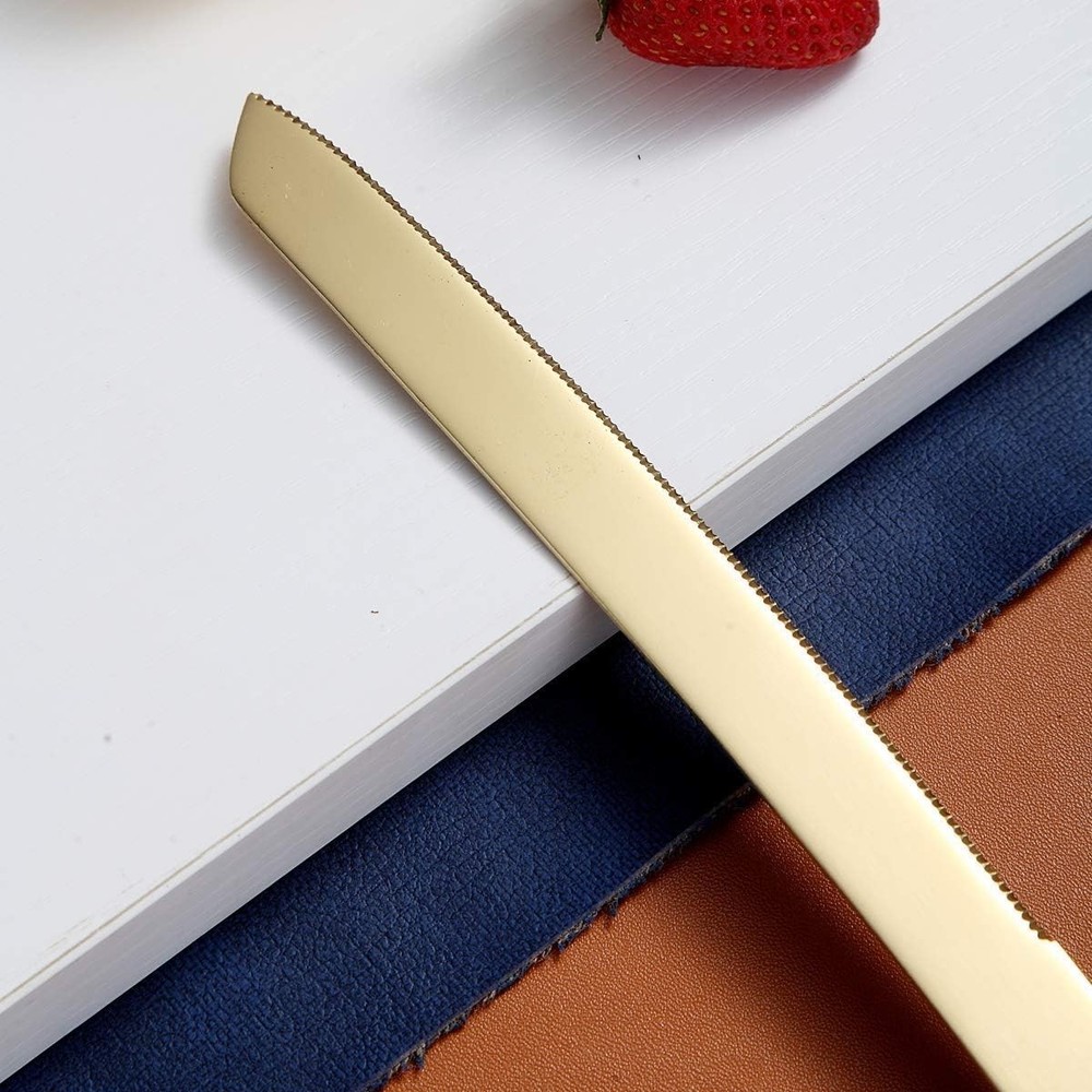 Elegant Cake Cutting Set with Shiny Gold Head & Moon Surface Handle for Weddings