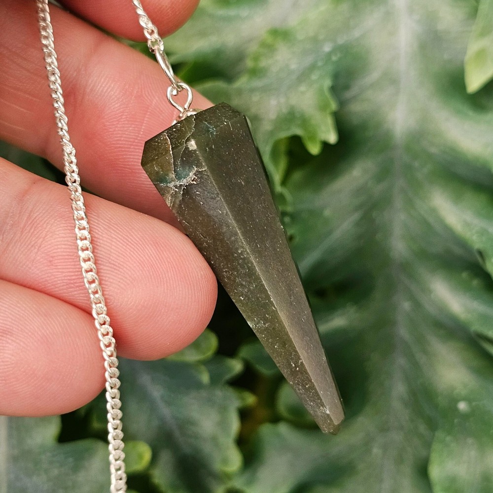 Jade Pendulum Dowser Nephrite Jade Gemstone Dowsing Divination Crystal Yes No