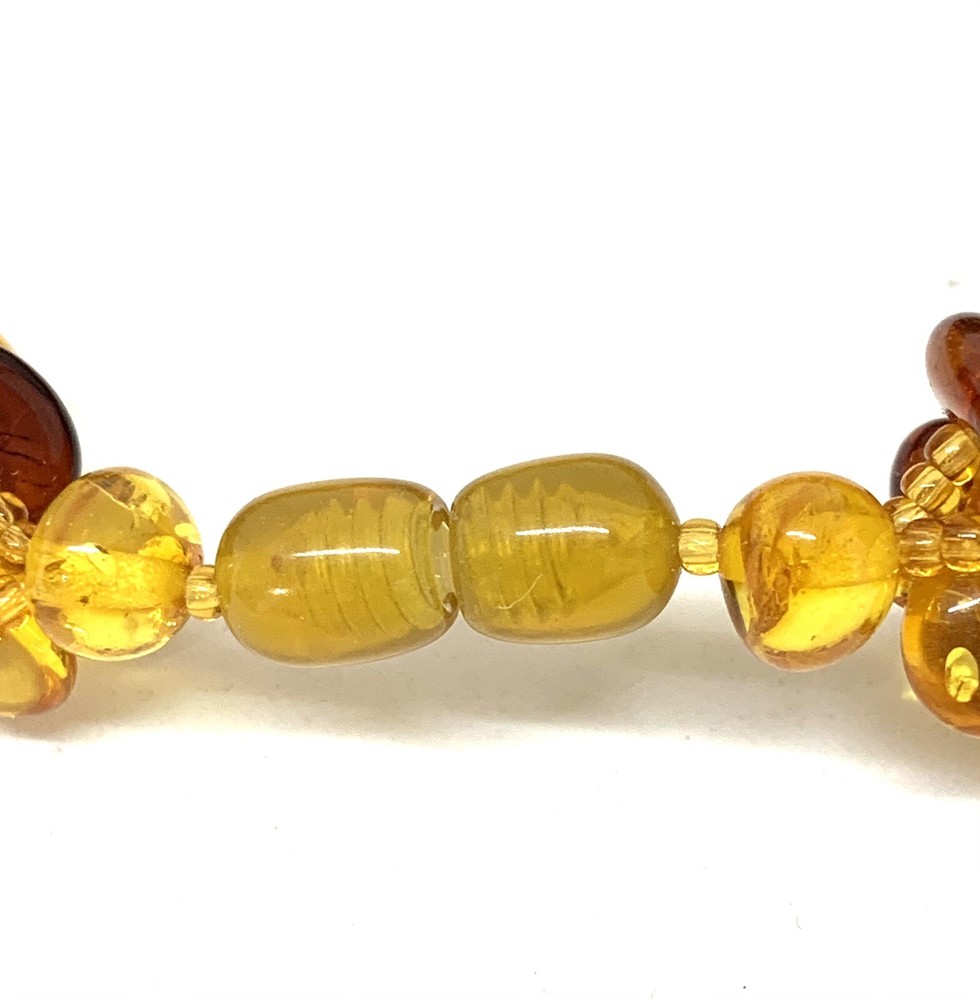 Vintage Three Tone Amber Bracelet Signed