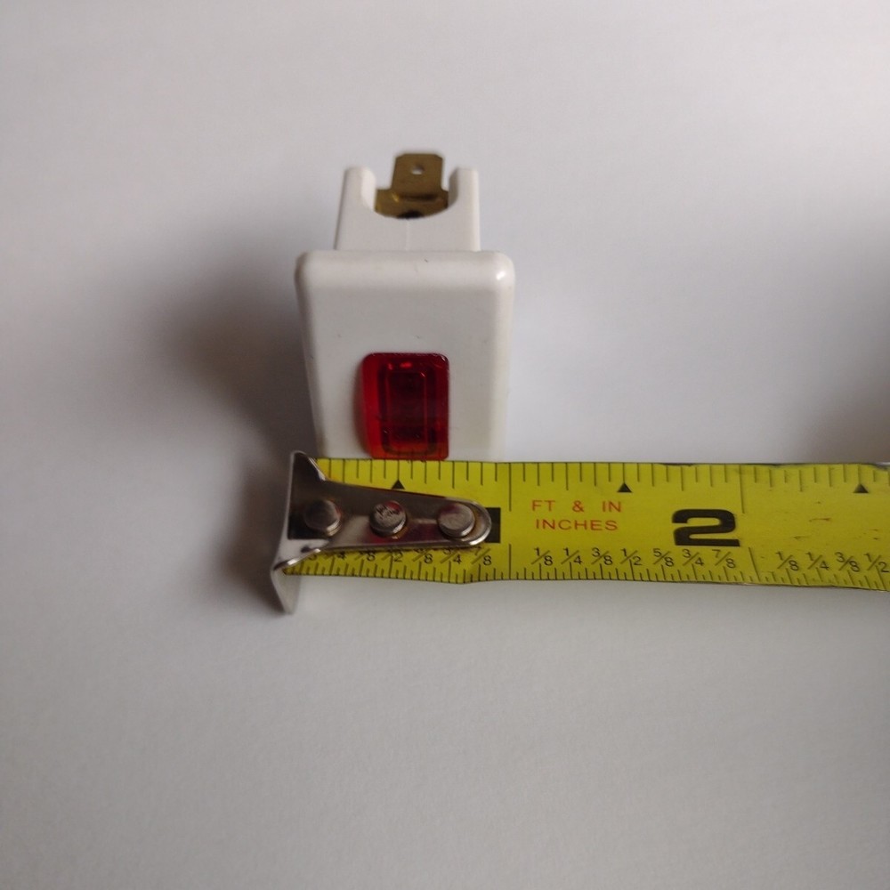 Carling 125-250v Rectangular Panel Mount Indicator Light White With Red Lens