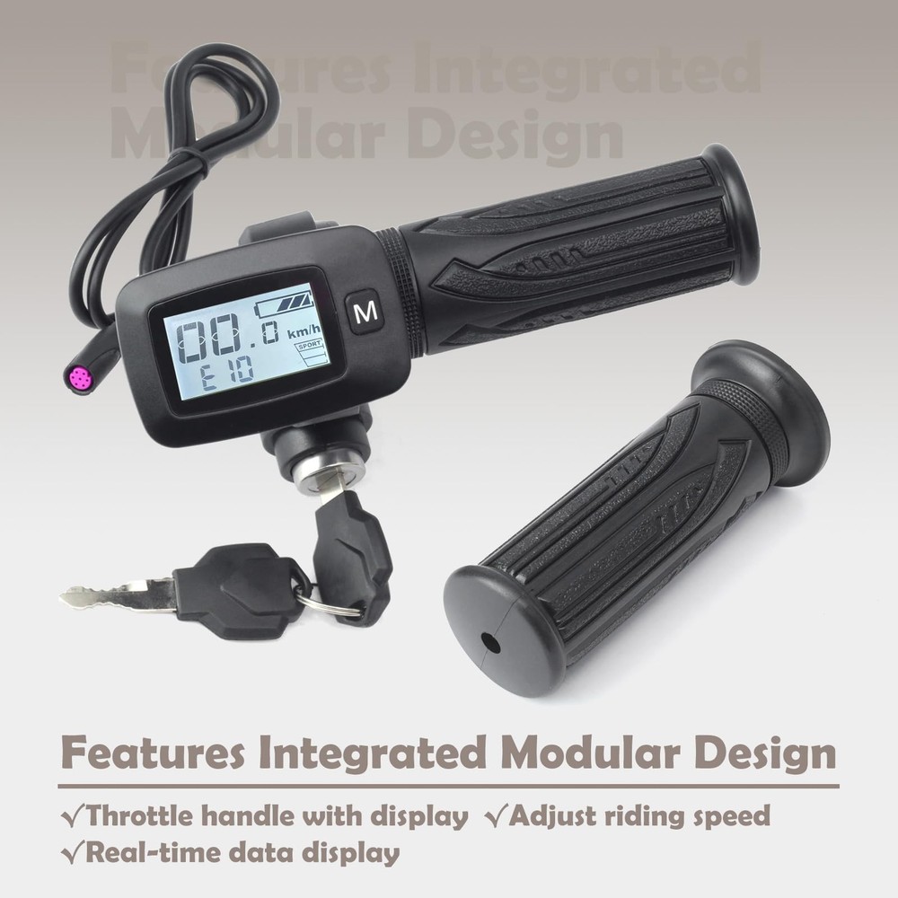Upgrade 48V Throttle with M Key button Replacement for Tuttio Soleil01 Black