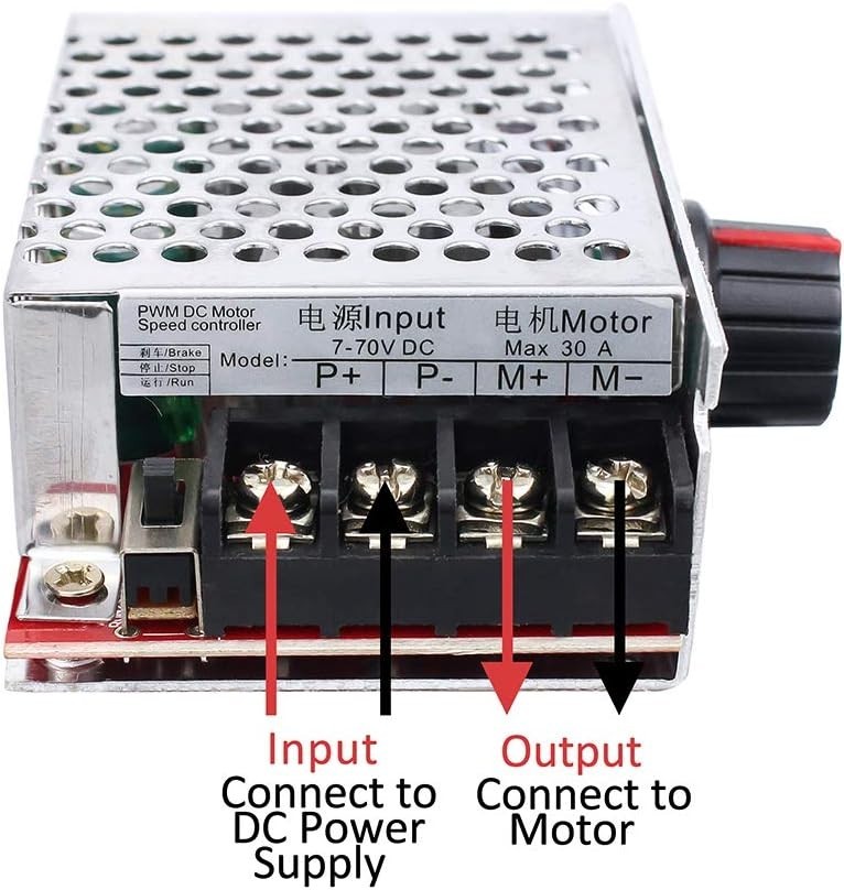 Compact 7-70V 30A PWM Speed Controller for 12V to 48V Motors – Efficient Control