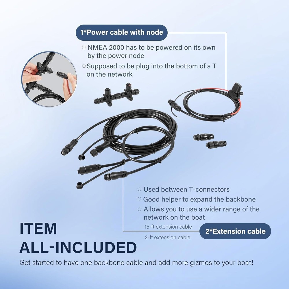 124-69 NMEA Network Starter Kit,NMEA 2000 Node Terminators for Lowrance