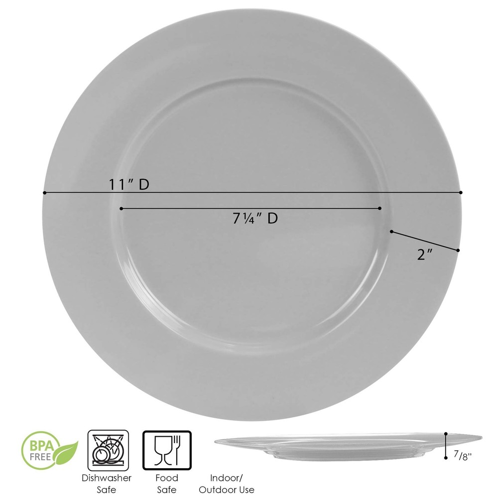 Reston Lloyd Fresh Lemons, 6pc Melamine Dinner Plate Set, white, lemon, green