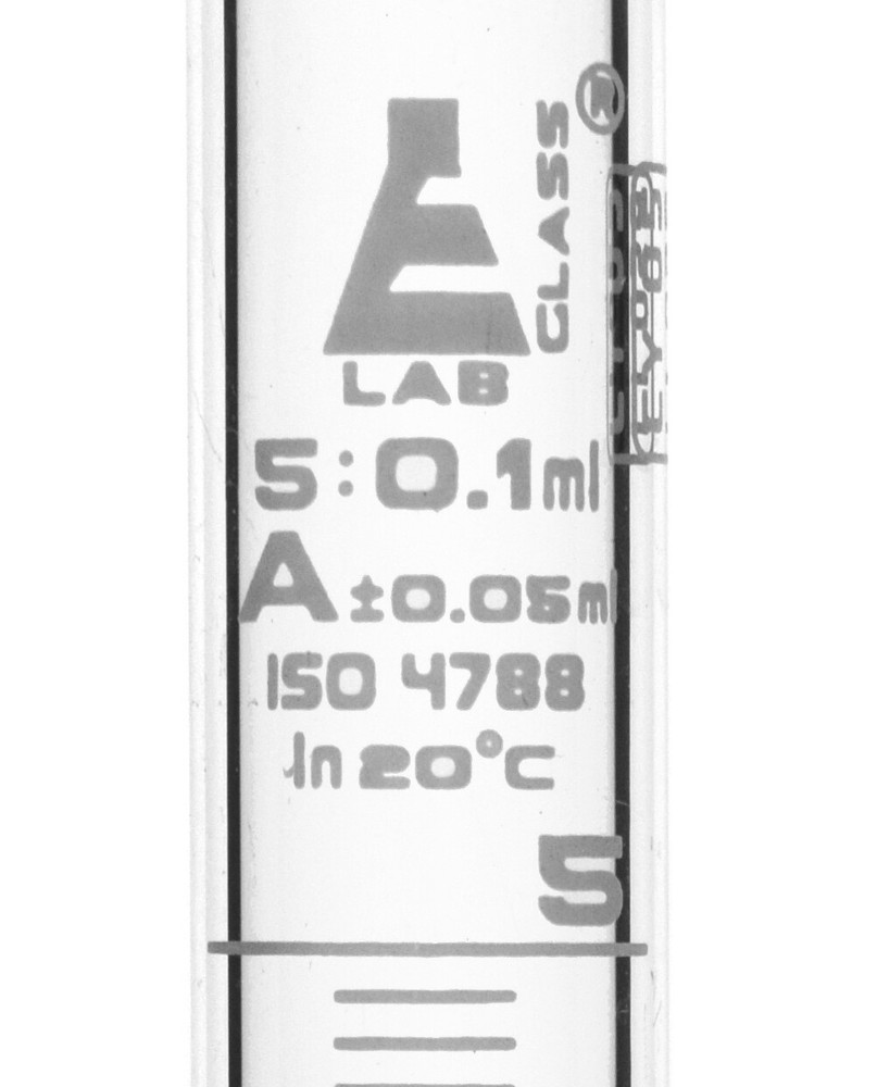 Eisco Labs 5ml Graduated Cylinder, Class A - White Graduations, Round Base