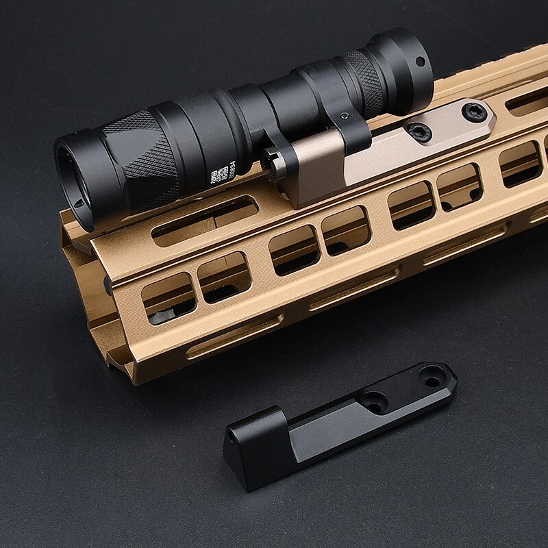 Tactical M640 M340 Flashlight Offset Mount Mlok keymod Rail Base Scout Light