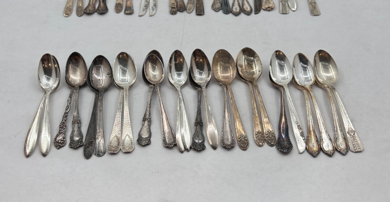 Lot of 45 Assorted Vintage Silverplate Demitasse Spoons - Lot#312