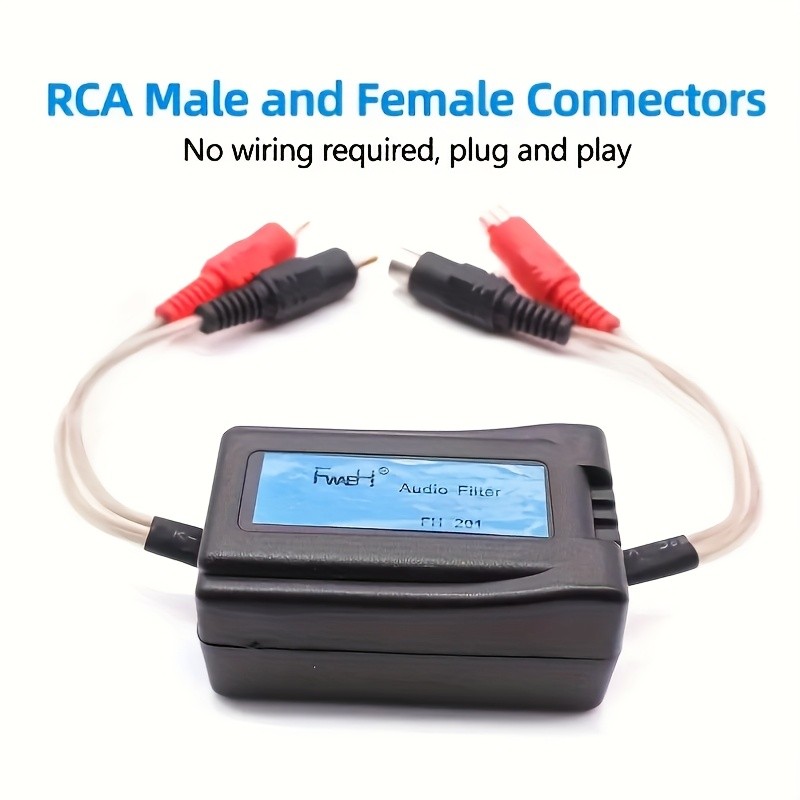Car Audio Amp Filter RCA Noise Elimination Filter Ground Loop Isolator 2-Channel