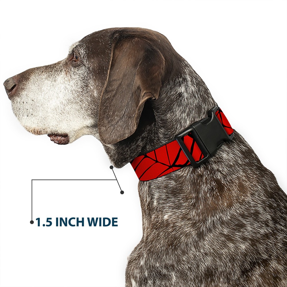 Plastic Clip Collar Spiderweb Red/Black NARROW-Medium 8.5-12"