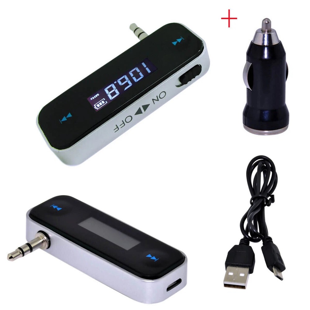 3.5mm FM Transmitter + Car Charger Wireless Radio Adapter for iPhone iPod Touch