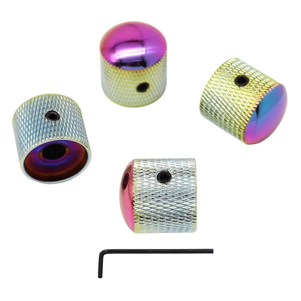 4Pcs Multicolor Metal Dome Knobs Guitar/Bass Volume Tone Speed Control Knobs