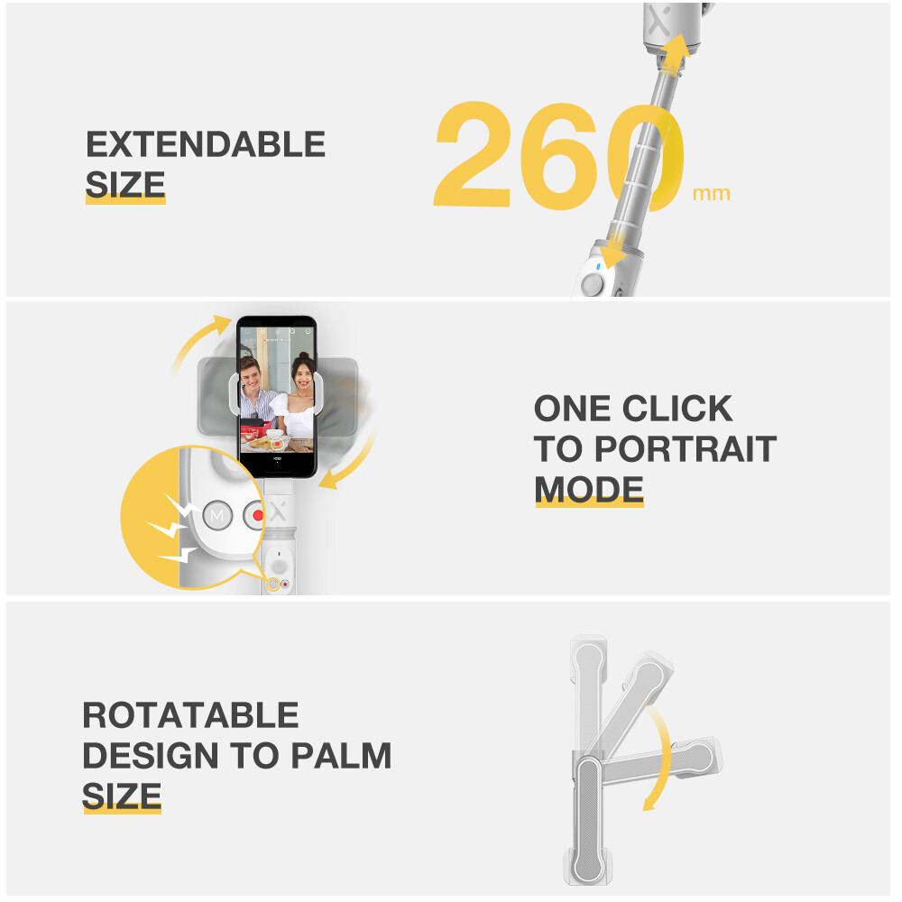 Zhiyun SMOOTH-X Compact Folding and Extendable 2-Axis Handheld Gimbal Stabilizer