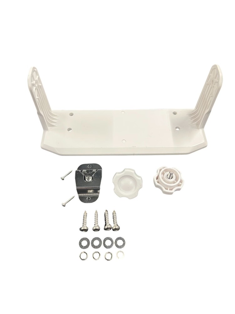 Icom IC-M602/604 Mounting Bracket, Knobs, and Mic Clip - White - NEW OLD STOCK