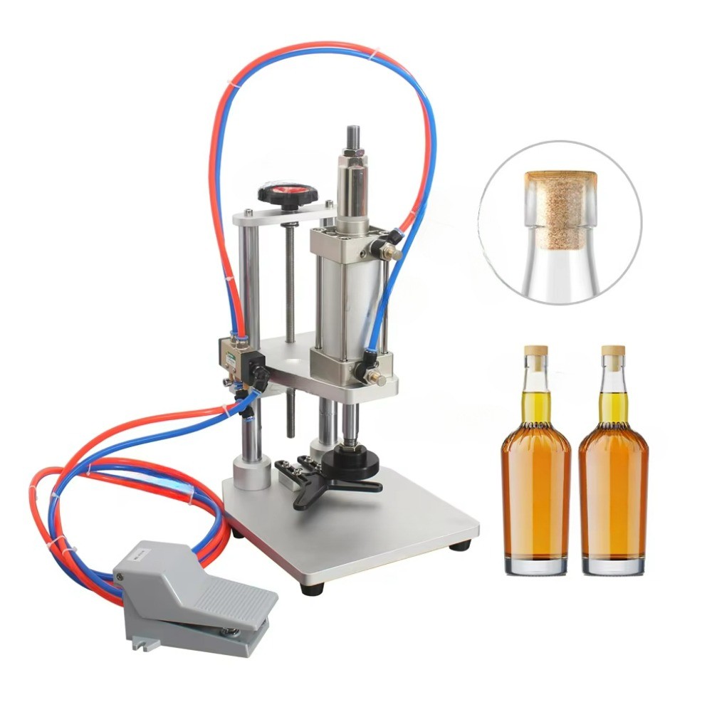 Desktop Pneumatic Wine Glass Jar Capping Machine Bottle Cap Pressing Machine