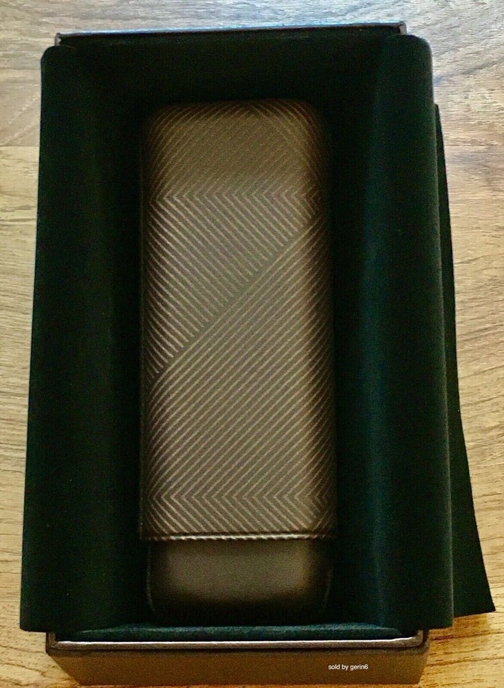 Davidoff Brown Leather Leaf Pattern XL-2 Double Cigar Case / Pouch 105584