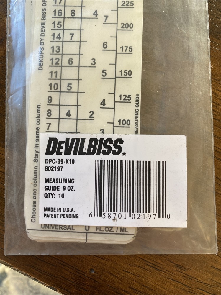 DEVILBISS DPC-39-K10 Disposable Measuring Guide Inserts,PK10