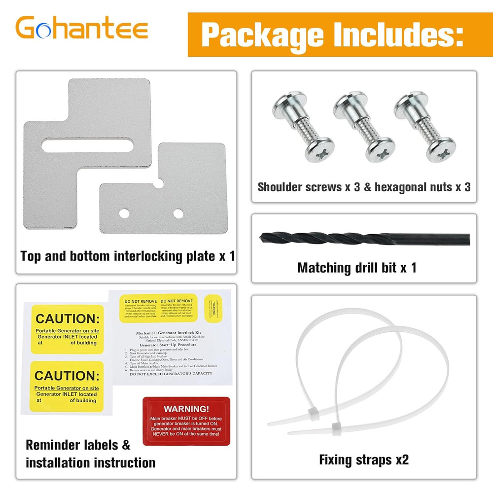 Generator Interlock Kit, Main Breaker Interlock Kit Compatible with Siemens 100