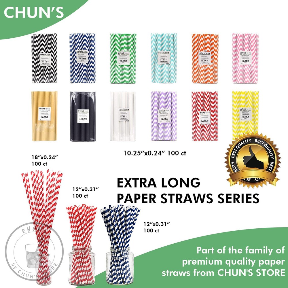 Black Paper Straws, Solid black/250 Bulk, Biodegradable Paper Drinking Straws...