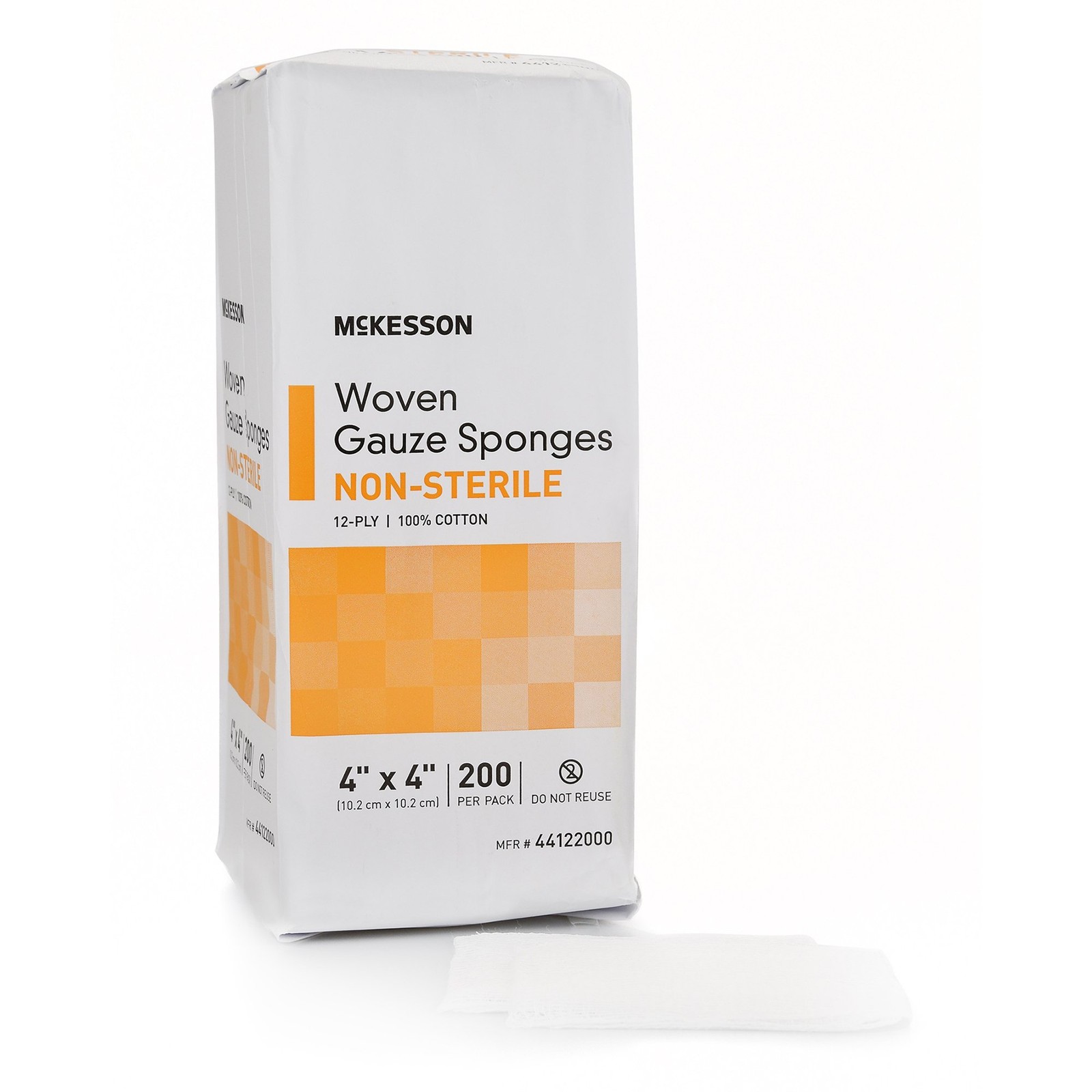 McKesson Woven Gauze Sponges Non-Sterile 12-Ply Cotton 4 in x 4 in 200 Ct