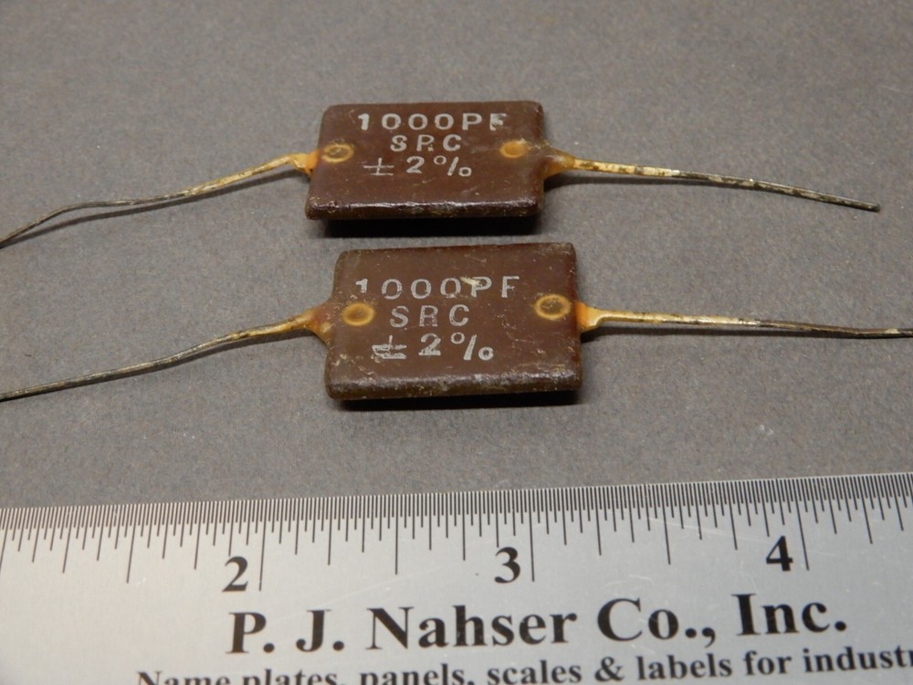 SPC Precision Capacitors .001uf 1000pf +/-2% Quantity 2 NOS