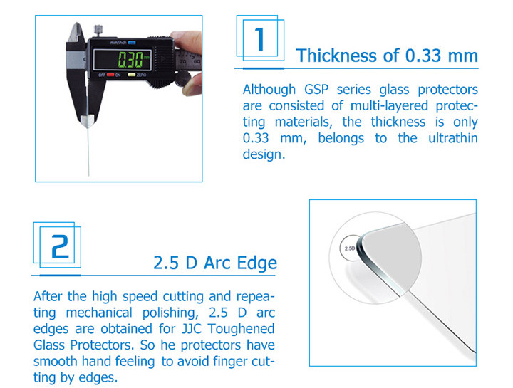 JJC 2.5D 9H Tempered Optical Glass LCD Protector for Ricoh GR3 GR III