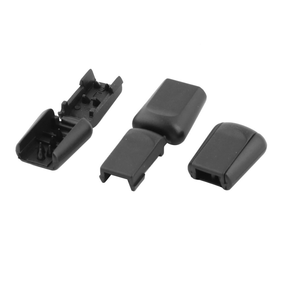 Plastic Sliding Rope String Drawstring Stopper Fastener Cord Lock Black 12pcs