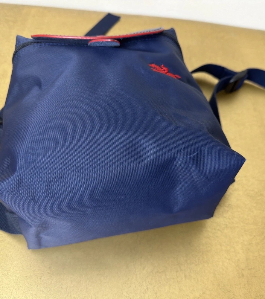 LONGCHAMP LE PLIAGE MINI BACKPACK NAVY BLUE RED NYLON LEATHER