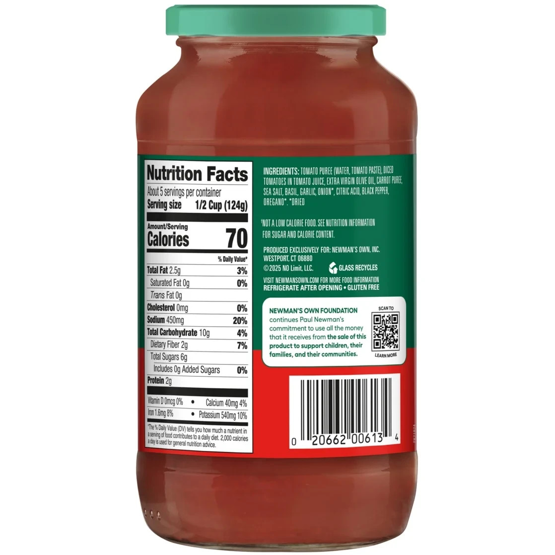 Newman's Own Marinara Pasta Sauce 24 oz