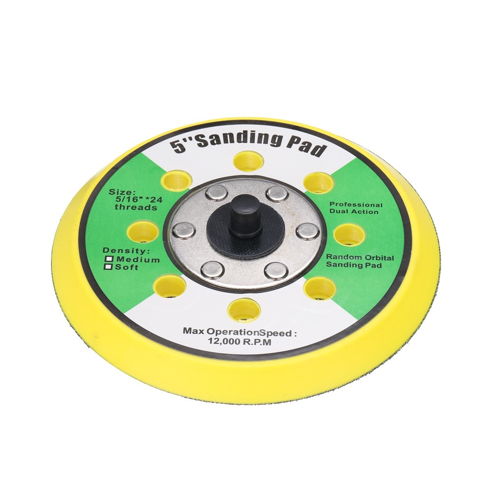 5" Hook and Loop Backing Sanding Pads with 5/16"-24 Thread, Y + B 1Pcs