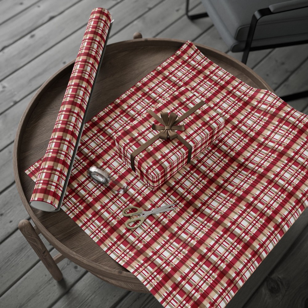 Red And Tan Print Wrapping Papers