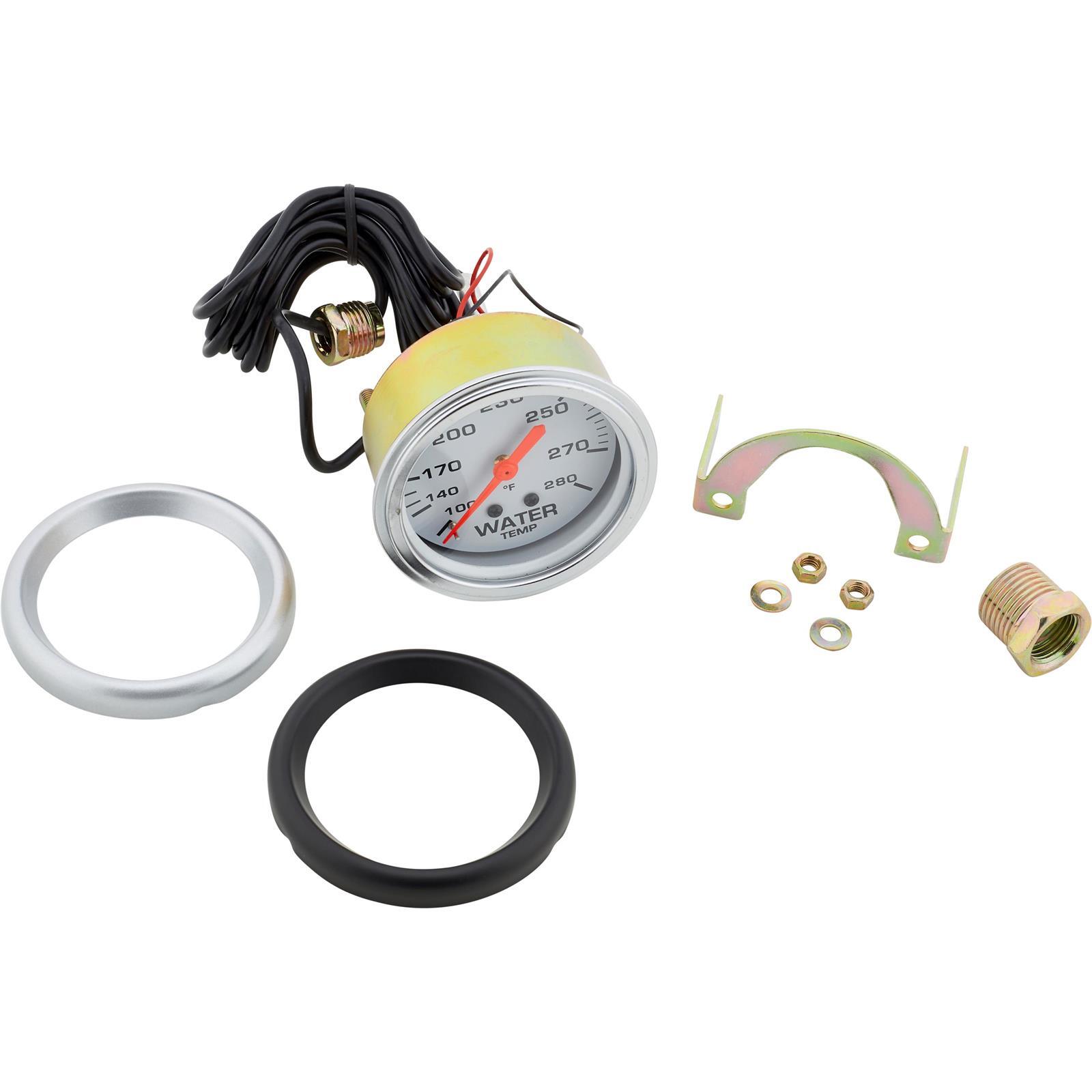 Speedway 2-5/8 Inch Oil Press and Water Temp Gauge Kit, Backlit White Face