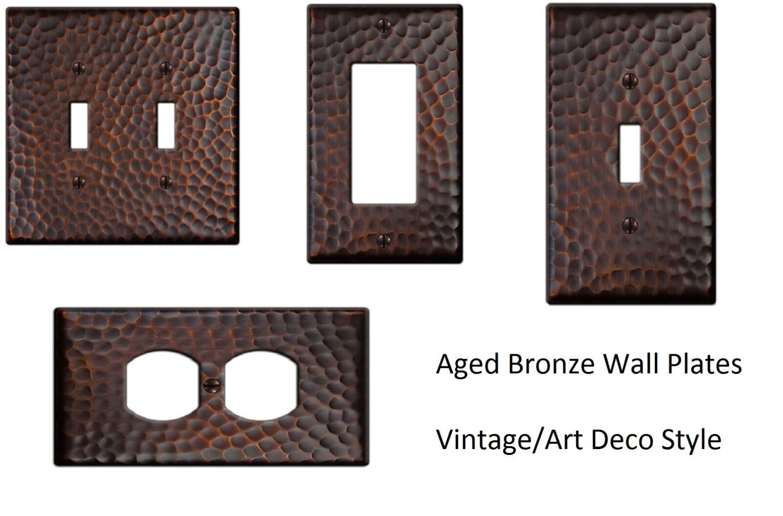Wall Switch Cover Hammered Vintage Textured Outlet Toggle Bronze Plates