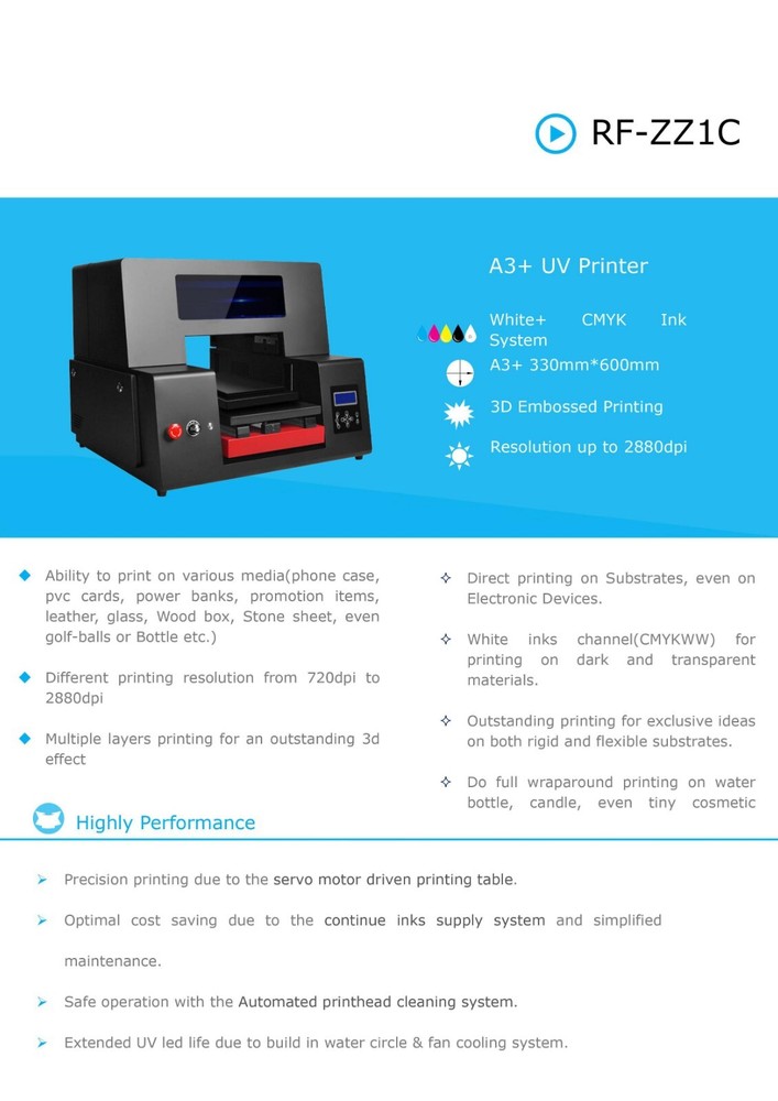 Refinecolor RF-ZZ1C UV Flatbed Cylindrical Printer USA Tech & Setup Support