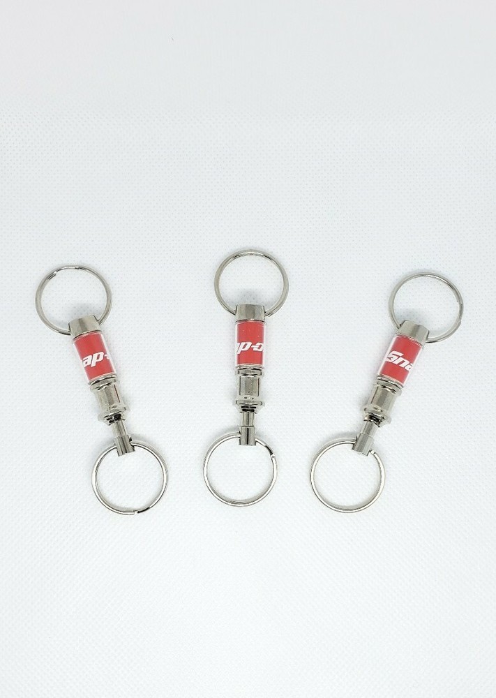 3Pcs Snap on tools Keychains Pull apart Key Chain pullapart Rings both ends NEW!