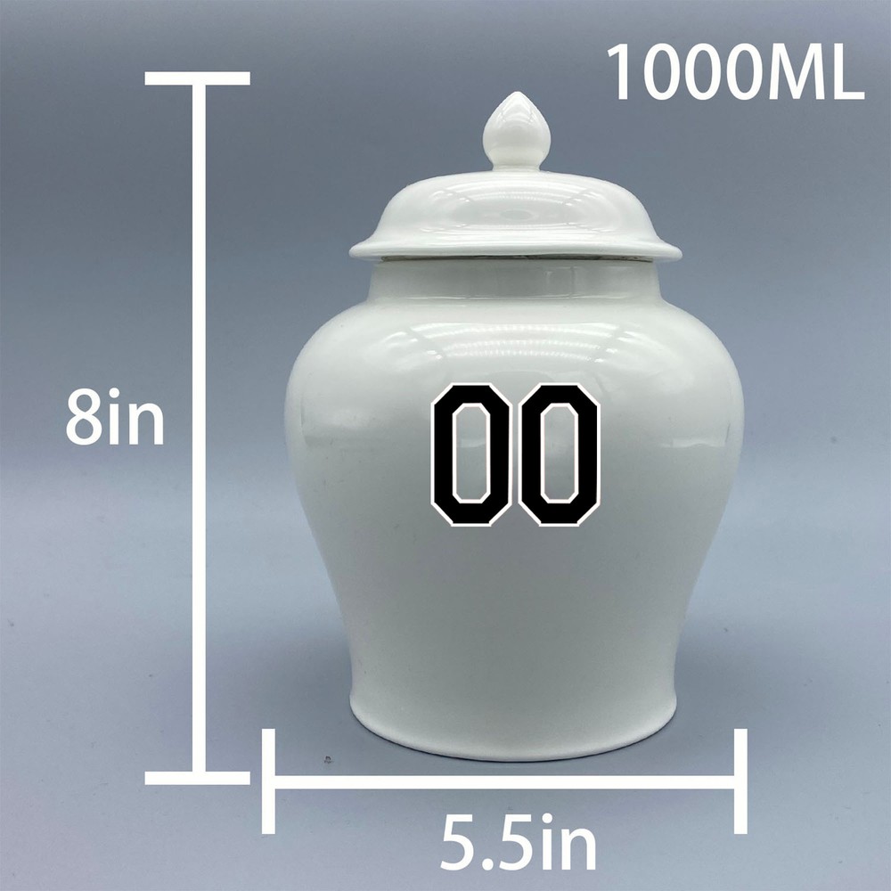 Ceramic Medium Urn for Chicago White Sox Baseball Theme, Custom Text & Number