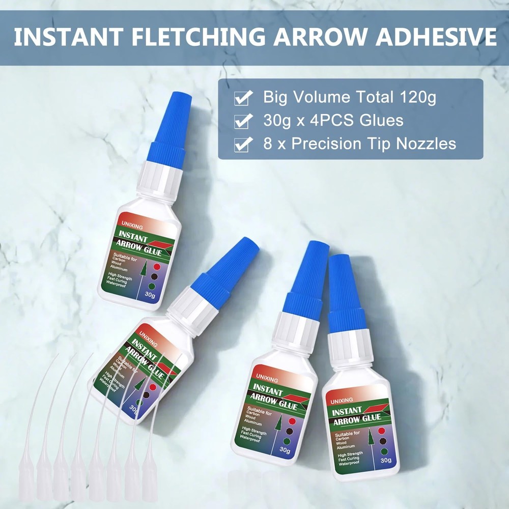 4 Pack Arrow Glue, Fast Curing Fletching Insert Clear Adhesive for...